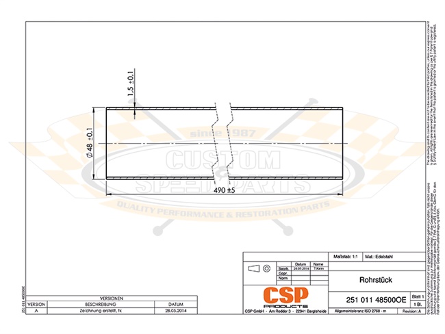 Bild 4 - Rohrst�ck gerade 490mm